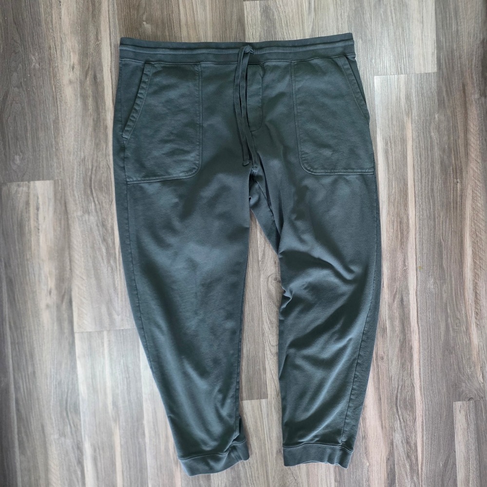 Vince Mens XXL Dark Green Cotton Fleece Jogger Sweatpants Drawstring Made in USA
